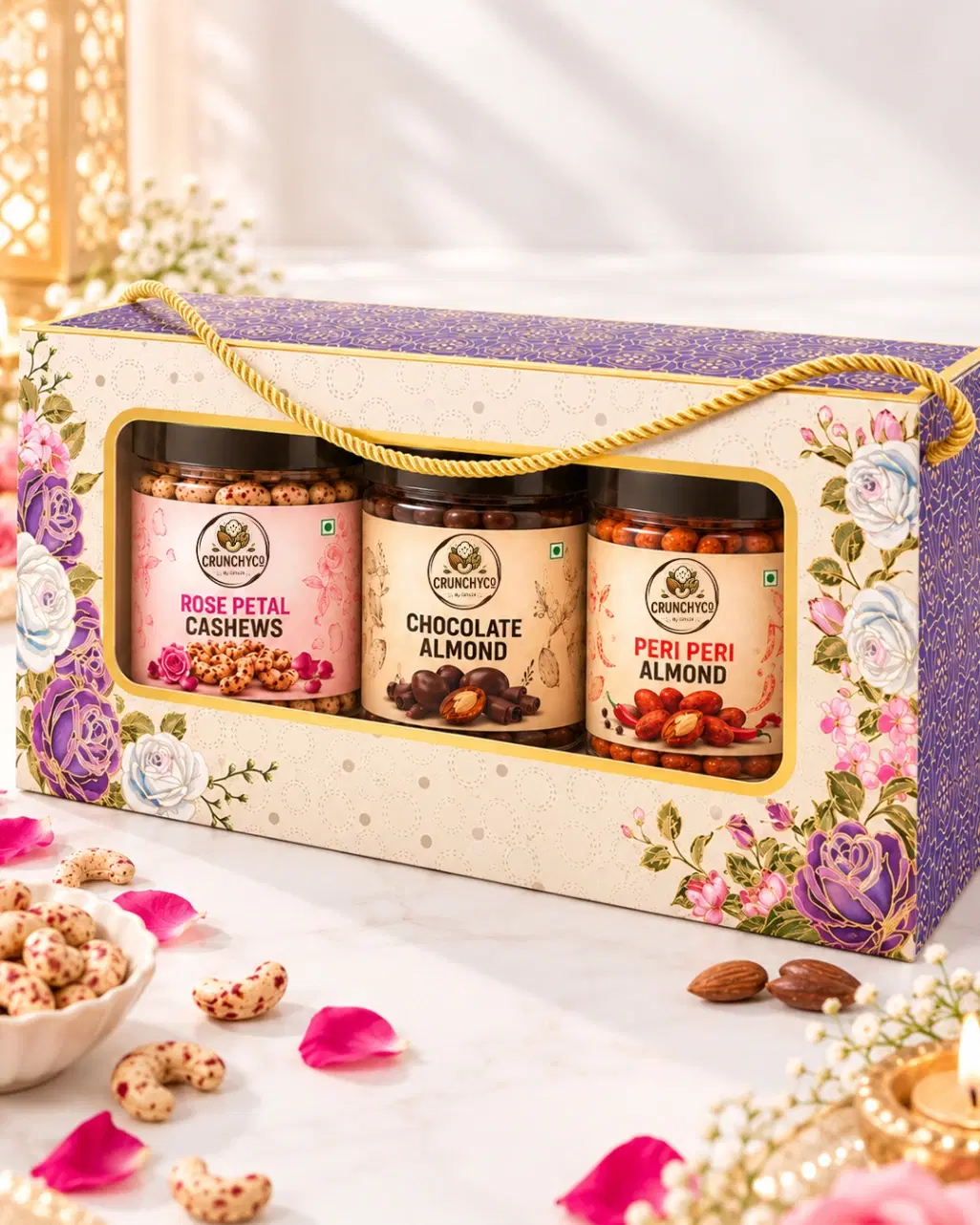 Floral Trio - Gourmet Dry Fruit Hamper